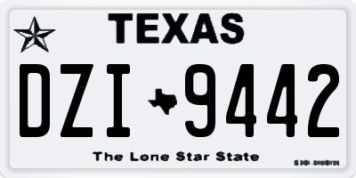 TX license plate DZI9442