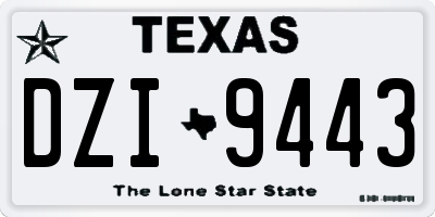 TX license plate DZI9443