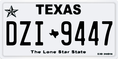 TX license plate DZI9447