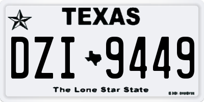 TX license plate DZI9449