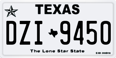 TX license plate DZI9450