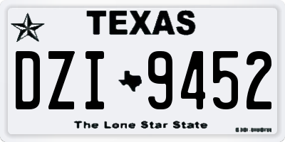 TX license plate DZI9452