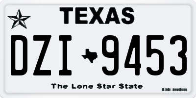 TX license plate DZI9453