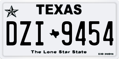 TX license plate DZI9454