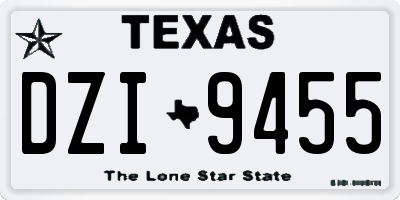 TX license plate DZI9455