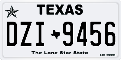 TX license plate DZI9456