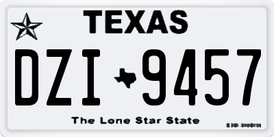 TX license plate DZI9457