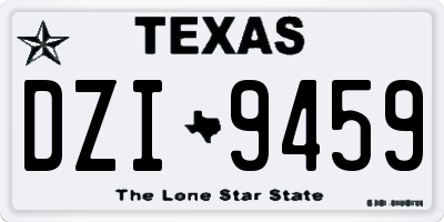 TX license plate DZI9459