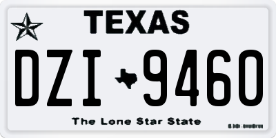 TX license plate DZI9460
