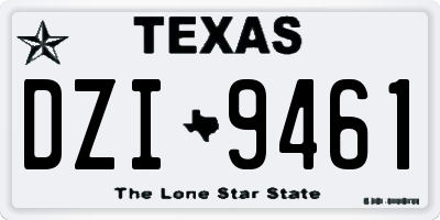 TX license plate DZI9461