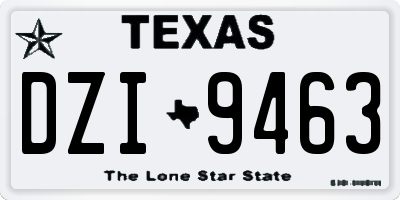 TX license plate DZI9463