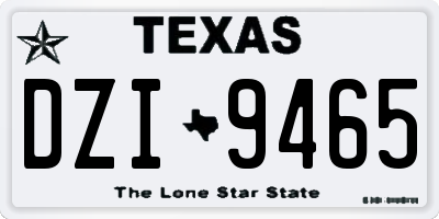 TX license plate DZI9465
