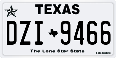 TX license plate DZI9466