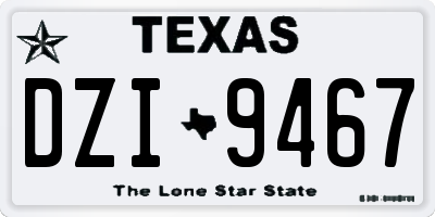 TX license plate DZI9467