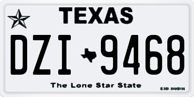TX license plate DZI9468