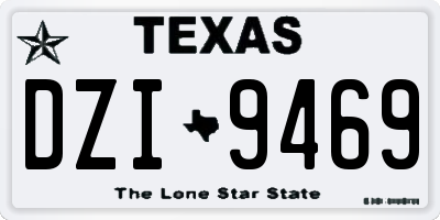 TX license plate DZI9469