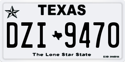 TX license plate DZI9470