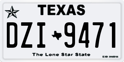 TX license plate DZI9471