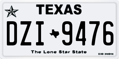 TX license plate DZI9476