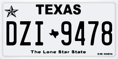 TX license plate DZI9478