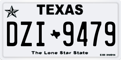 TX license plate DZI9479