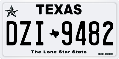 TX license plate DZI9482
