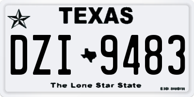 TX license plate DZI9483