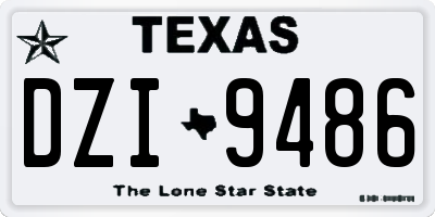 TX license plate DZI9486