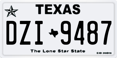 TX license plate DZI9487