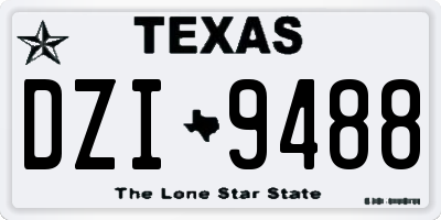 TX license plate DZI9488