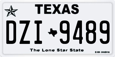 TX license plate DZI9489