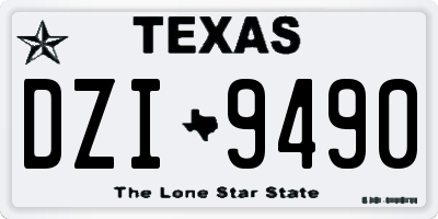 TX license plate DZI9490