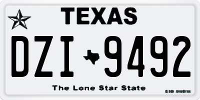 TX license plate DZI9492