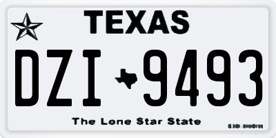 TX license plate DZI9493