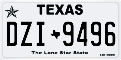 TX license plate DZI9496