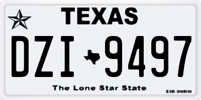 TX license plate DZI9497