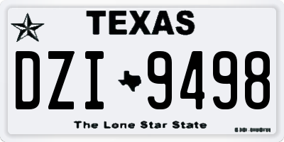 TX license plate DZI9498
