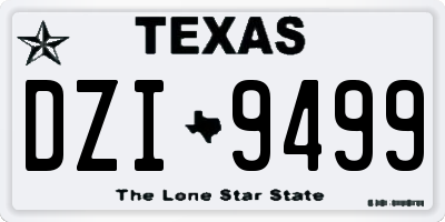 TX license plate DZI9499