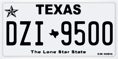 TX license plate DZI9500