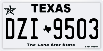TX license plate DZI9503