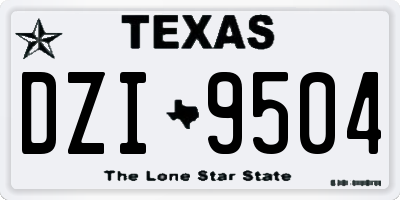 TX license plate DZI9504