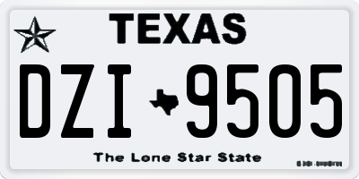 TX license plate DZI9505