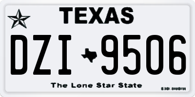 TX license plate DZI9506