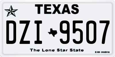 TX license plate DZI9507