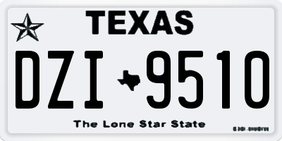 TX license plate DZI9510