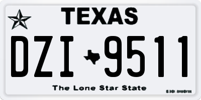 TX license plate DZI9511