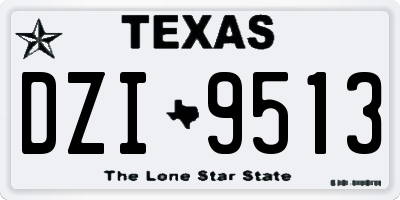 TX license plate DZI9513