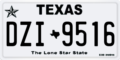 TX license plate DZI9516