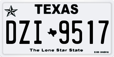 TX license plate DZI9517