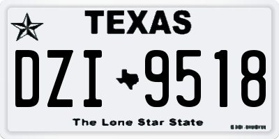 TX license plate DZI9518